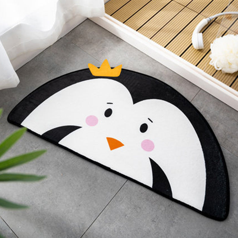 Lisslune | Children Children's Room Irregular Rug in Pink and Orange Animals Tiger Lion Rabbit Print Rug Polyester Stain-resistant Area Rug