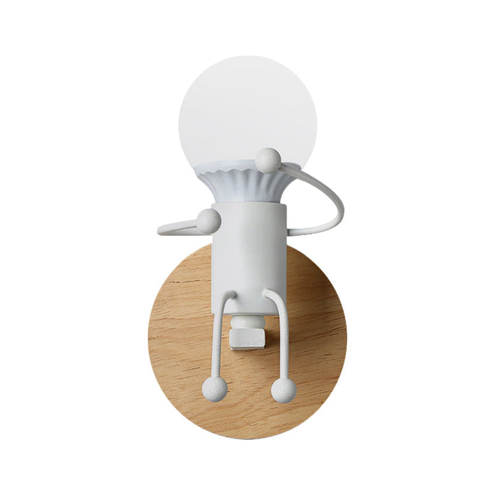 Skørter | Metal Child-like Wall Light Fixture Cartoon 1-Light Gray/White/Green Wall-mounted Lamp for Bedroom