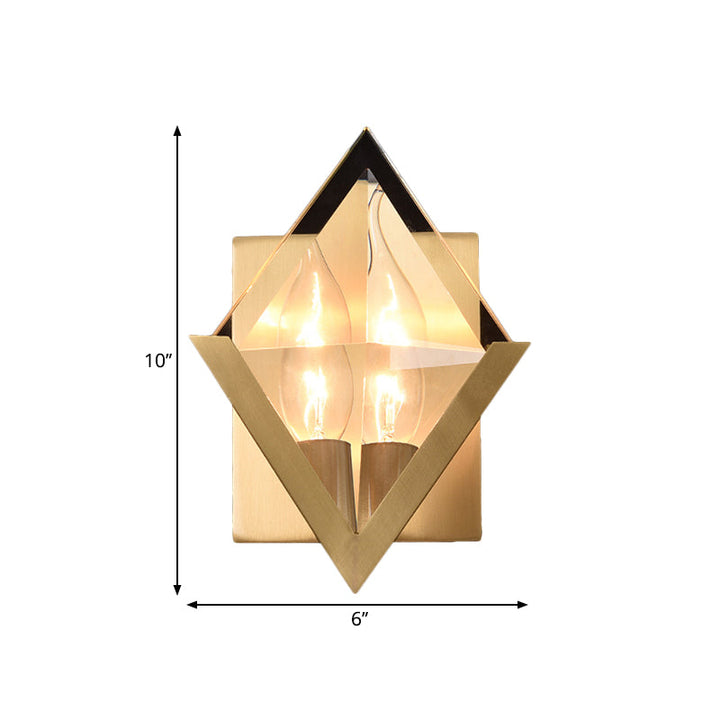 Lisslune | Rhombus Clear Crystal Panel Wall Lamp Minimalist 1 Lamp Brass Wall Mount Light Fixture