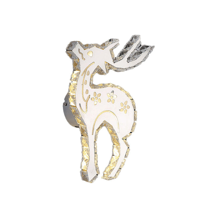 Lisslune | White LED Moose Wall Lighting System Modern Crystal Block Ceiling Wall Light in Warm/White Light