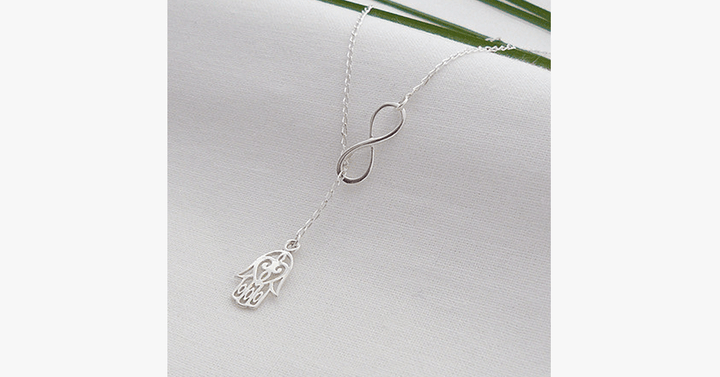 Lisslune | Infinite Happiness Pendant Necklace in Silver Color - Gives a fashionable and unique look