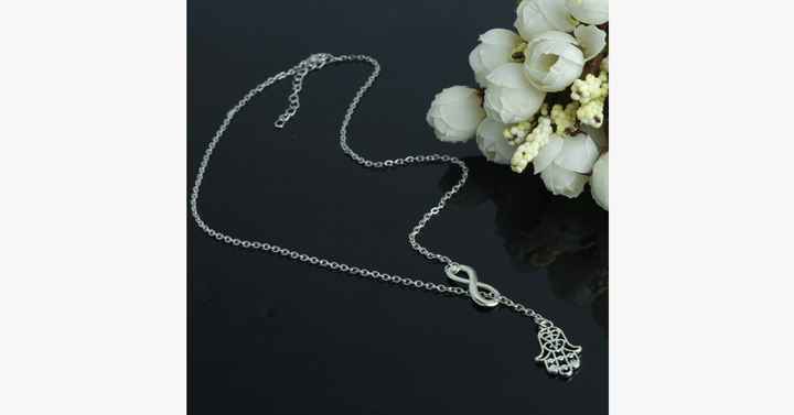 Lisslune | Infinite Happiness Pendant Necklace in Silver Color - Gives a fashionable and unique look