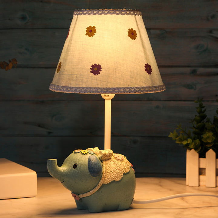 Lisslune | Elebloom – Table lamp with cone for children with floral pattern and elephant foot