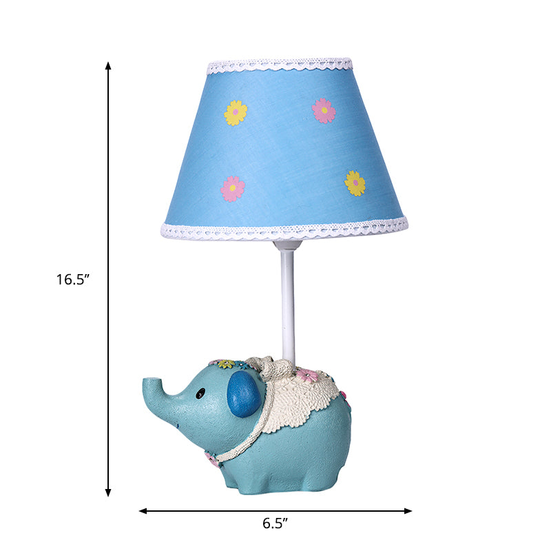 Lisslune | Elebloom – Table lamp with cone for children with floral pattern and elephant foot