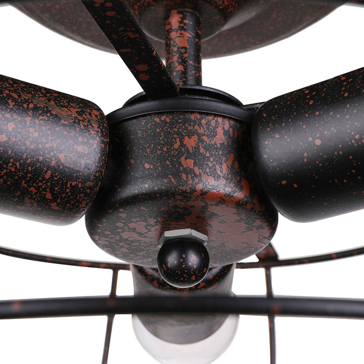 Lisslune | Weathered Copper Wall Lamp with Cage Shade Antique Style Wrought Iron 3 Lights Indoor Wall Lighting