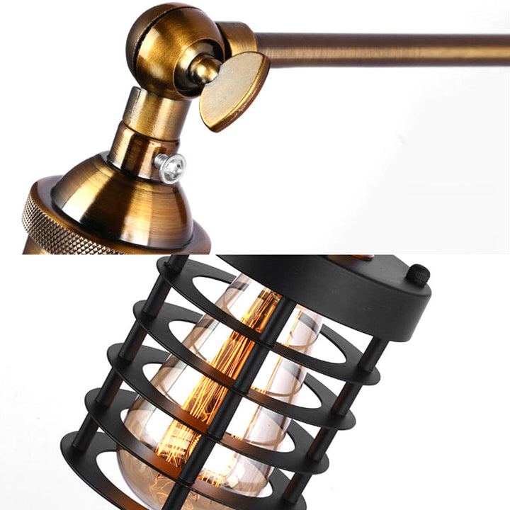 Skørter | Metal Striped Wall Lighting Industrial Rustic 1 Light Indoor Mini Wall Model Lighting with Cylindrical Shade
