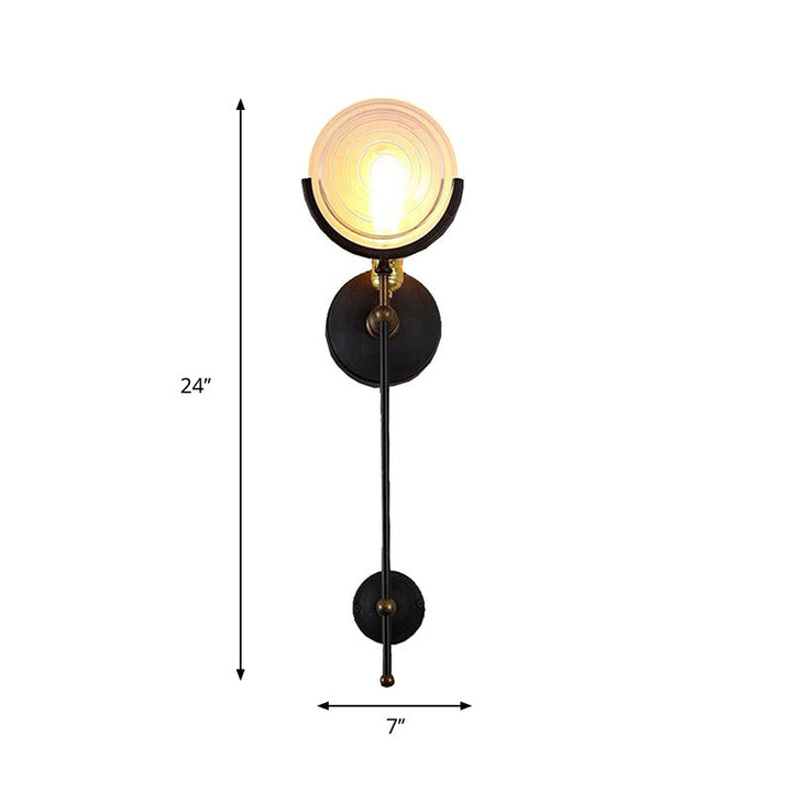 Lisslune | Torch Wall Lamp Modern 1 Head Wall Lighting with Clear Glass Panel for Living Room