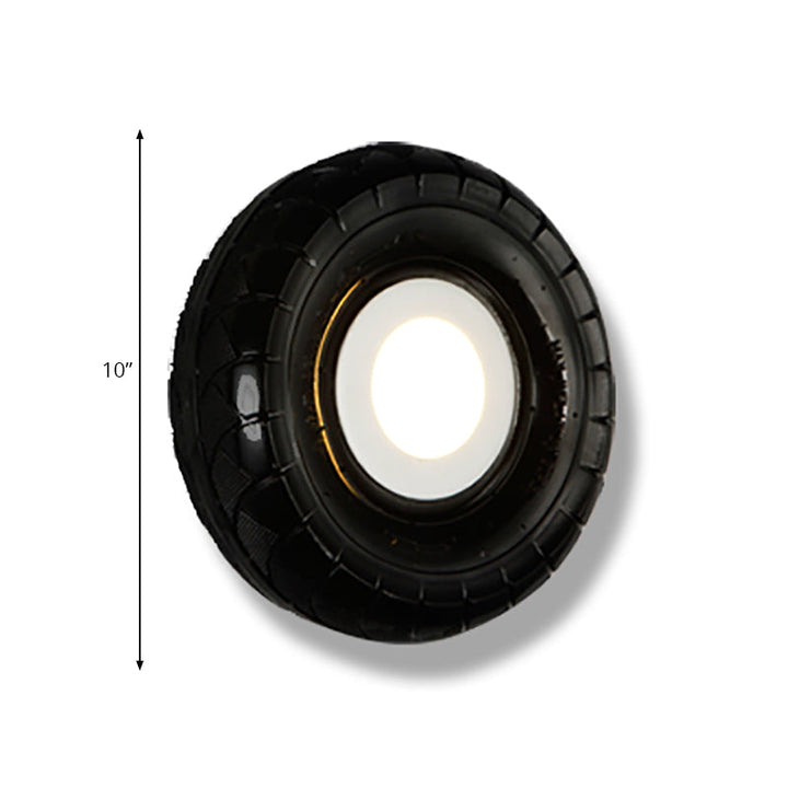 Lisslune | Tyre Metallic Wall Light Farmhouse Style LED Corridor Wall Mount Lighting in Black, 10"/16" Width