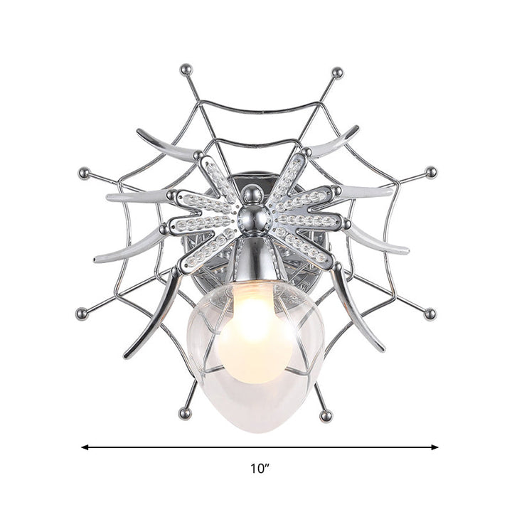 Skørter | Chrome Spider Wall Light Modern Clear Glass 1 Light Wall Lighting for Bedroom