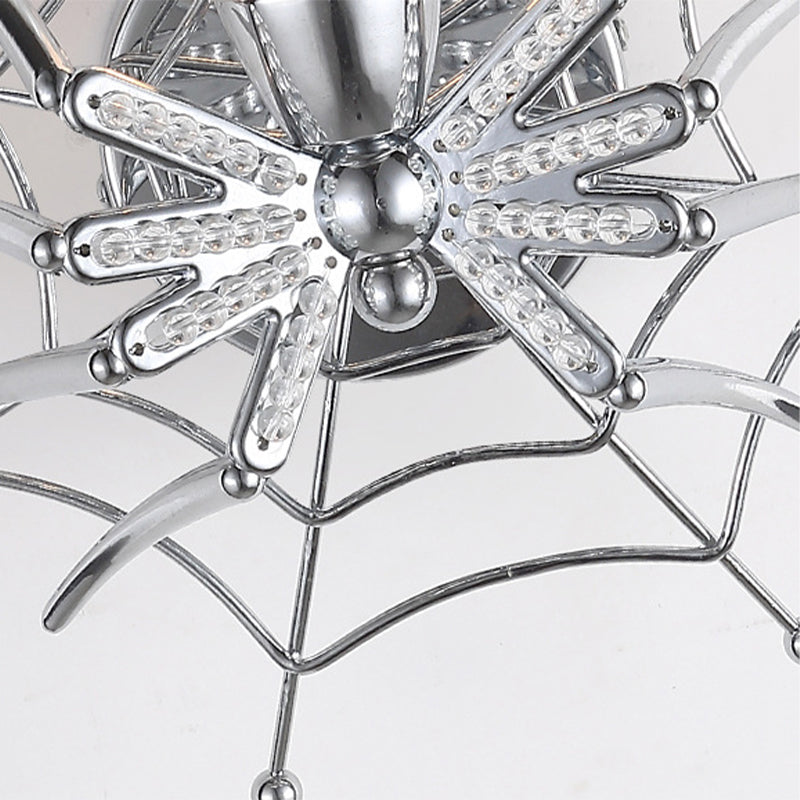 Skørter | Chrome Spider Wall Light Modern Clear Glass 1 Light Wall Lighting for Bedroom