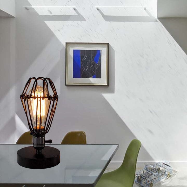 Lisslune | Noctiron – Industrial Table Lamp with Crown Leaf Frame