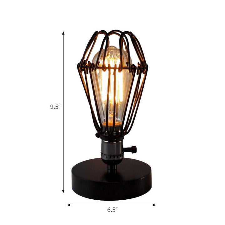Lisslune | Noctiron – Industrial Table Lamp with Crown Leaf Frame