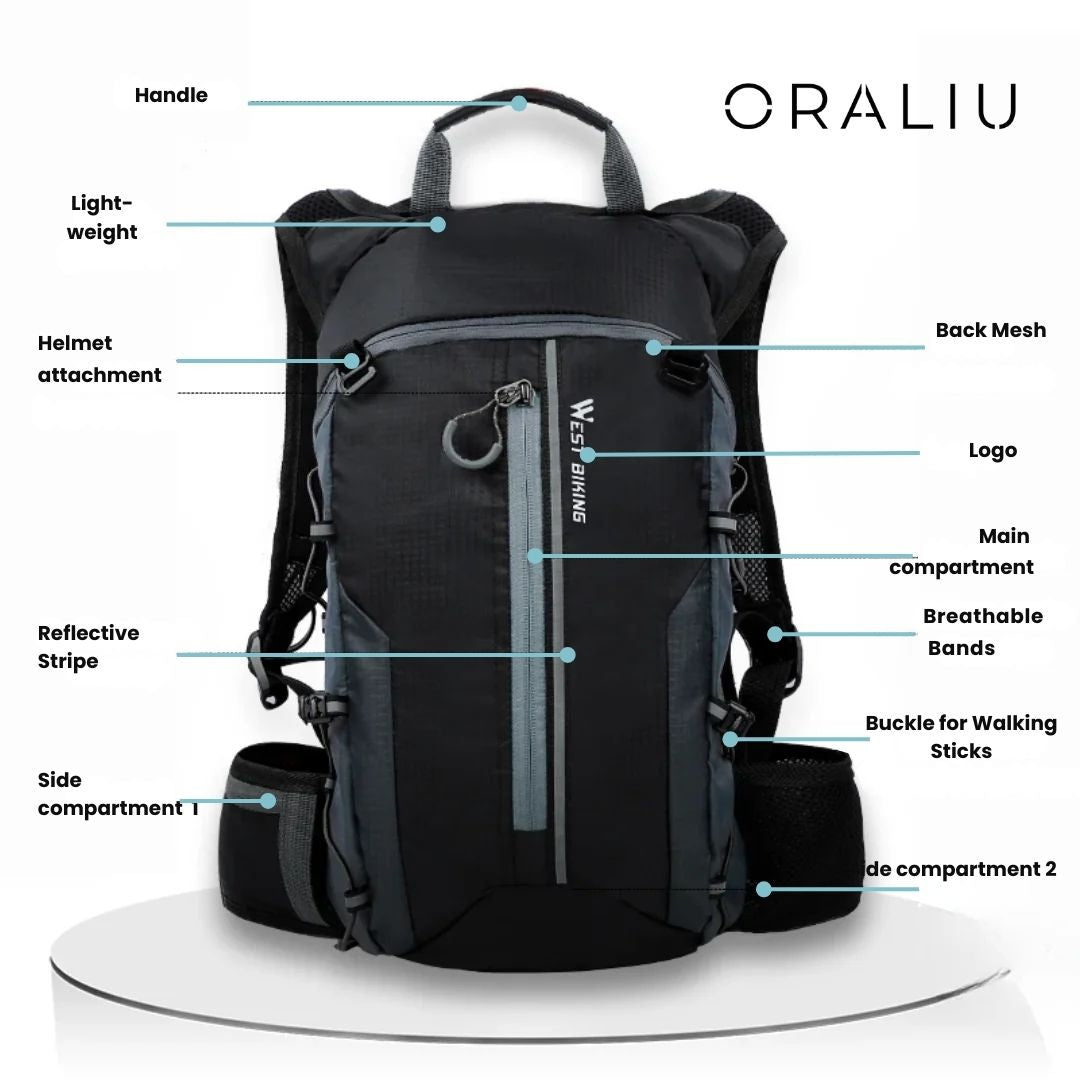 Lisslune | Premium Cycling Backpack with Hydration System – Lightweight, Waterproof & Helmet Holder