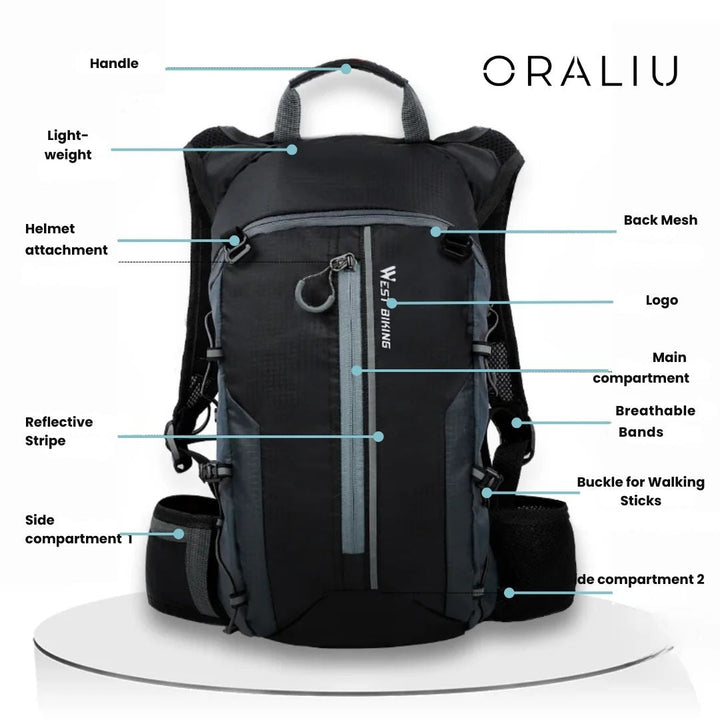 Lisslune | Premium Cycling Backpack with Hydration System – Lightweight, Waterproof & Helmet Holder