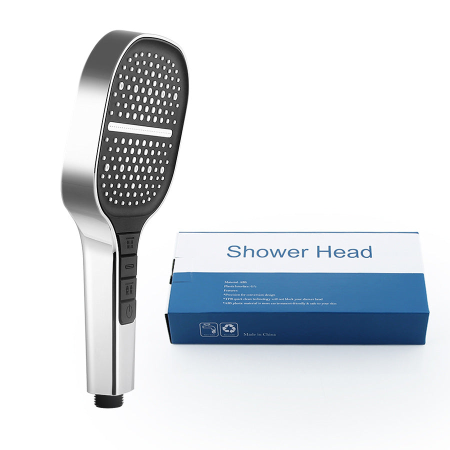 Lisslune | HydraLux 7-Setting Shower Head – Water-Saving & Anti-Scale – Square Chrome