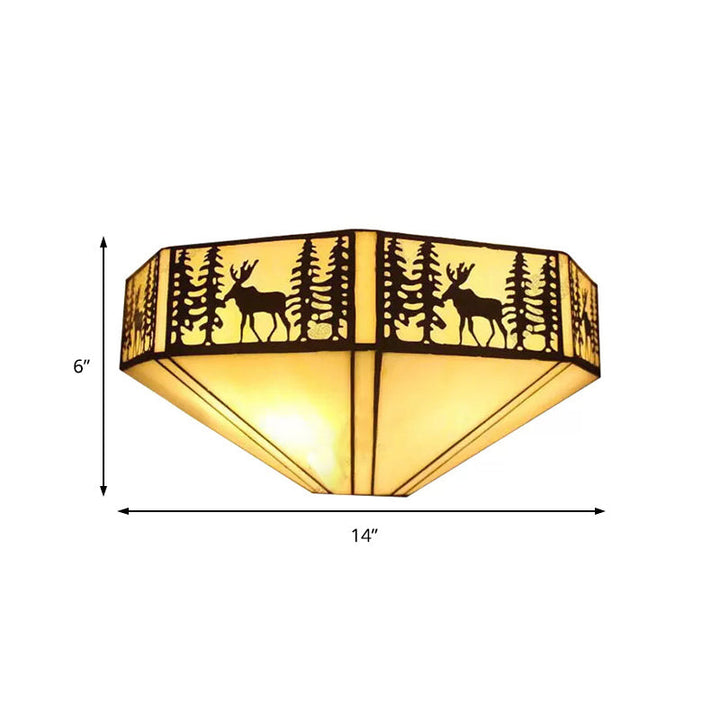 Skørter | Tiffany Wall Light with Stained Glass Shade Indoor Wall Sconces Light for Living Room