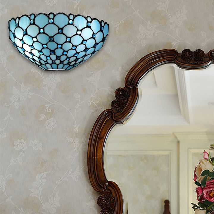 Skørter | Tiffany Wall Light with Stained Glass Shade Indoor Wall Sconces Light for Living Room