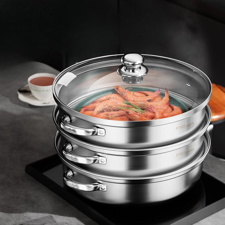 Lisslune | SteamMaster 3-level steamer for the efficient preparation of multiple meals