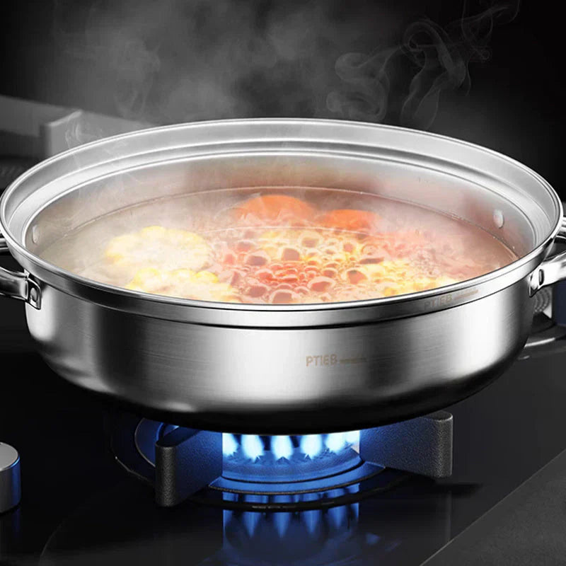Lisslune | Stainless Steel 3-Tier Steamer with Handles & Glass Lid – Healthy, Efficient Cooking