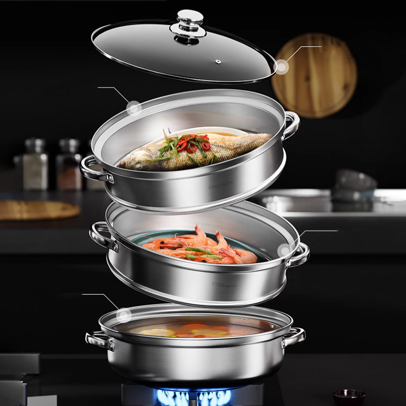 Lisslune | SteamMaster 3-level steamer for the efficient preparation of multiple meals