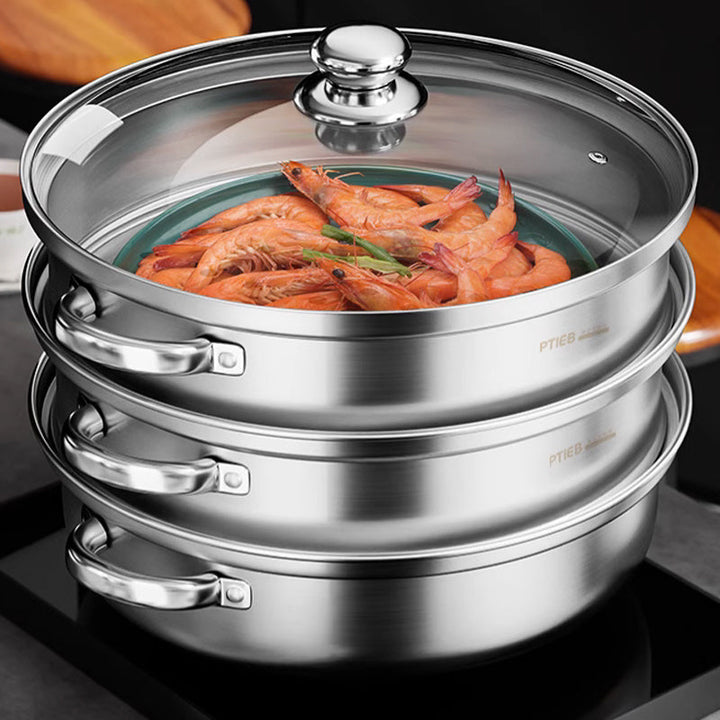 Lisslune | SteamMaster 3-level steamer for the efficient preparation of multiple meals
