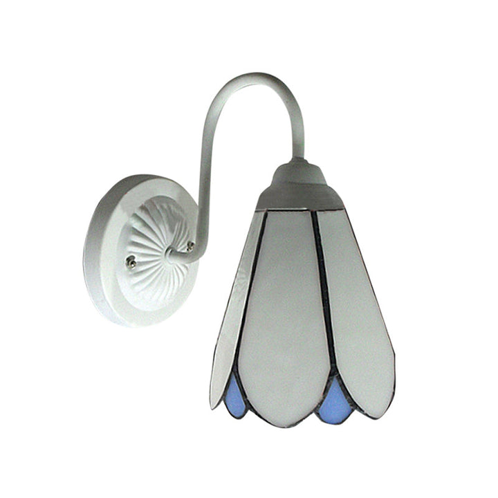 Lisslune | Lily Wall Lamp 1 Head White Glass Tiffany Wall Mounted Light for Bedroom