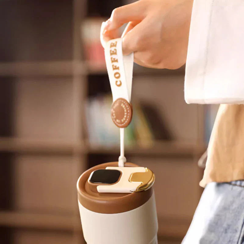 Lisslune | Compact thermos cup with temperature display – 410ml cup for hot and cold drinks