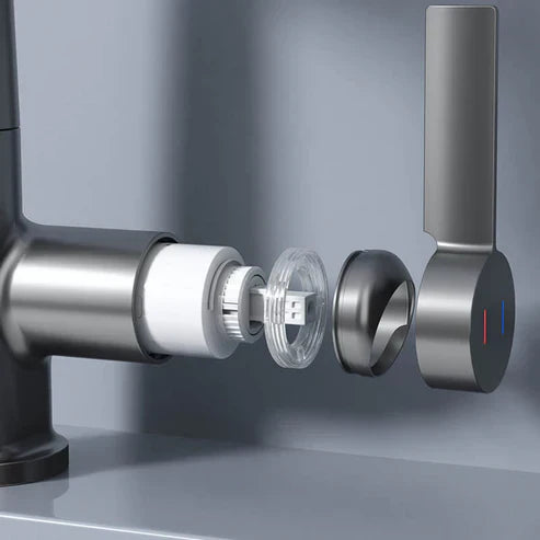 Lisslune | WaterMaster Flexible LED Kitchen & Bathroom Faucet – 360° Swivel, Pull-Out Hose & 5 Spray Modes