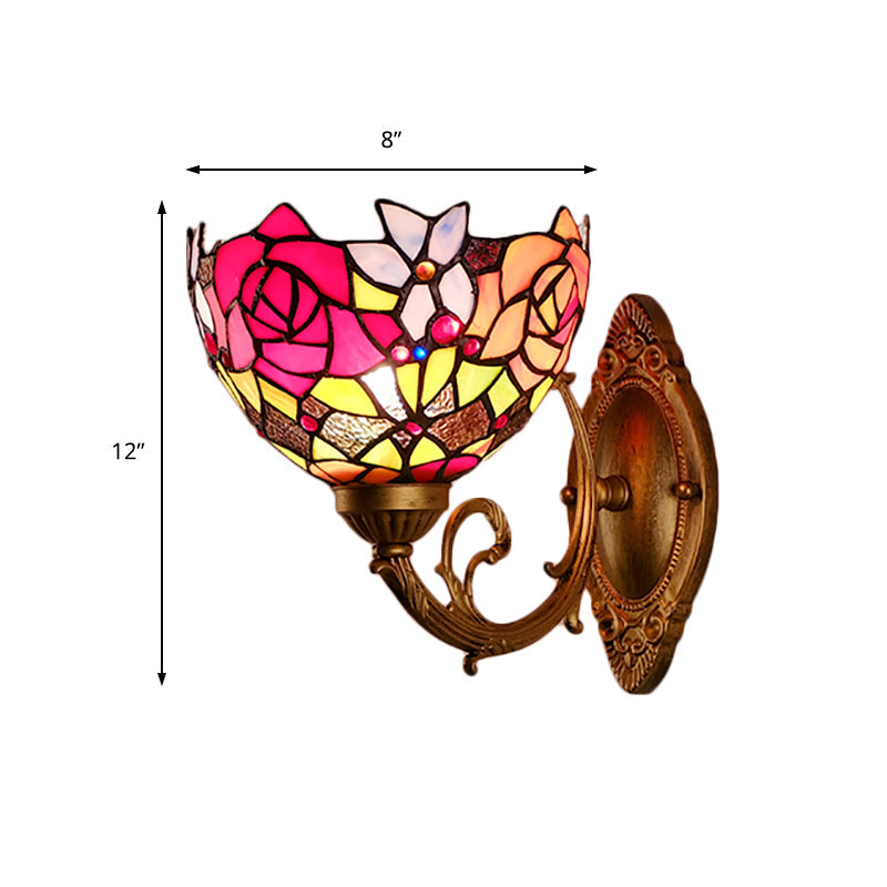 Lisslune | Lodge Flower Wand lamp with curved arm 1 light mini wall lighting for living room