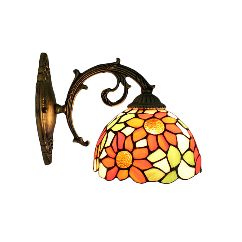 Lisslune | Lodge Flower Wand lamp with curved arm 1 light mini wall lighting for living room