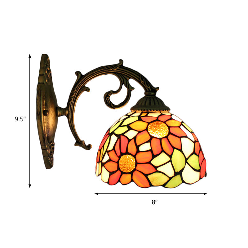 Lisslune | Lodge Flower Wand lamp with curved arm 1 light mini wall lighting for living room