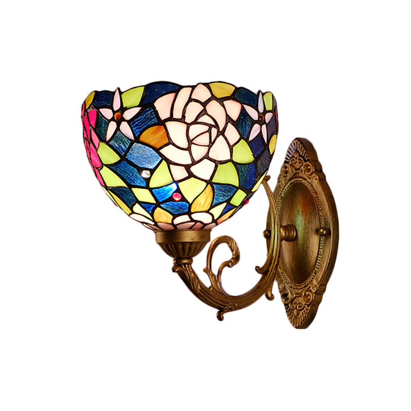 Lisslune | Lodge Flower Wand lamp with curved arm 1 light mini wall lighting for living room