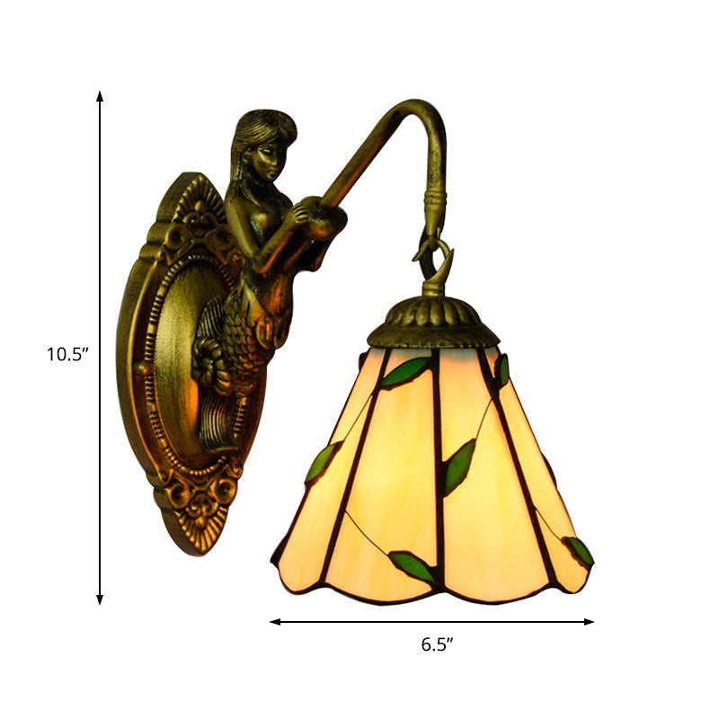Lisslune | 1 Main Installation Lighting Tiffany Lily Blue/Yellow Glass Wall Lamp for Hallway