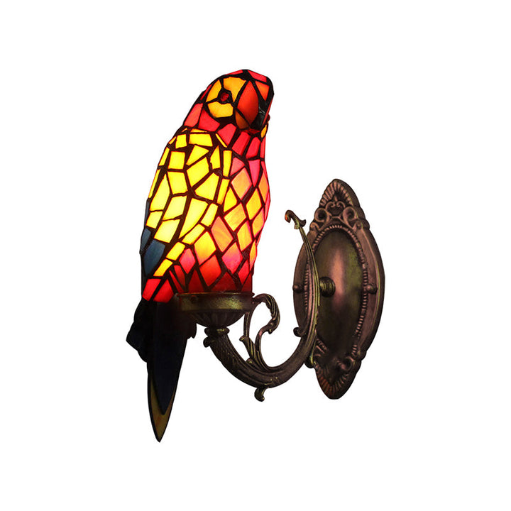 Skørter | Tiffany Parrot Wall Lamp with Colored Glass 1 Light Indoor Wall Mounted Light for Corridor