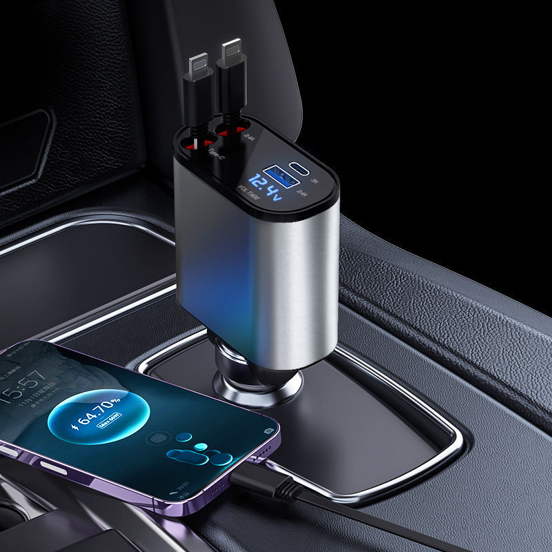 Lisslune | VoltEdge Retractable Car Charger – Universal Fast Charger 80 cm