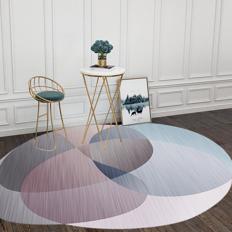Lisslune | Gray Irregular Bedroom Carpet Novelty Color Block Pattern Rug Polyester Stain Resistant Carpet