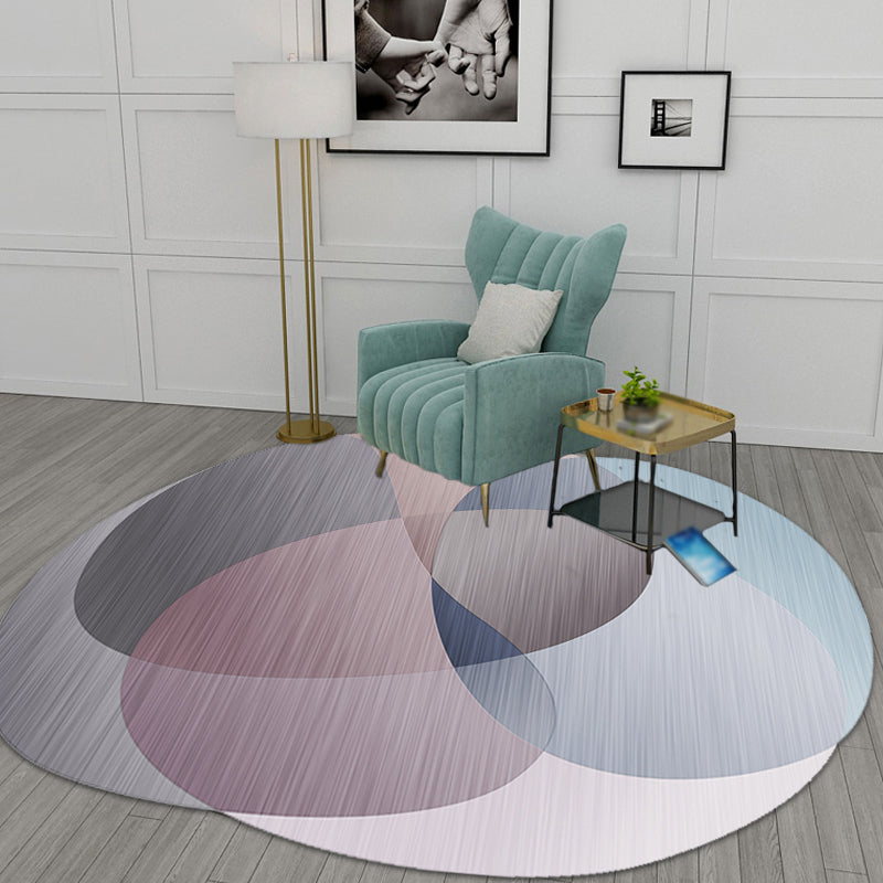 Lisslune | Gray Irregular Bedroom Carpet Novelty Color Block Pattern Rug Polyester Stain Resistant Carpet