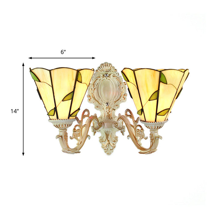 Lisslune | Blade Wall Lamp 2 Lights Spotted Glass Rustic Wall Lighting for Bedroom