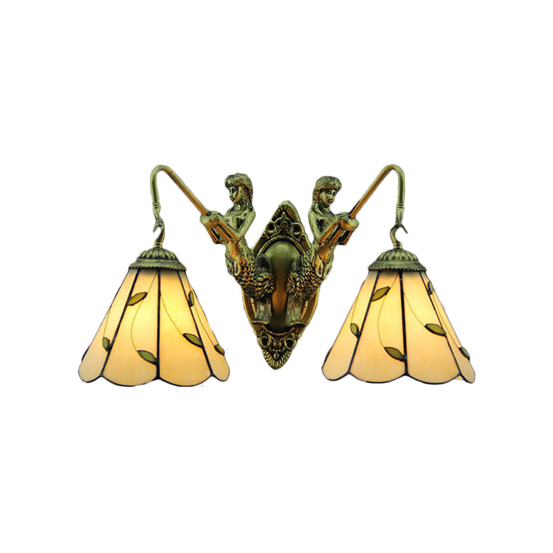 Lisslune | Blade Wall Lamp 2 Lights Spotted Glass Rustic Wall Lighting for Bedroom