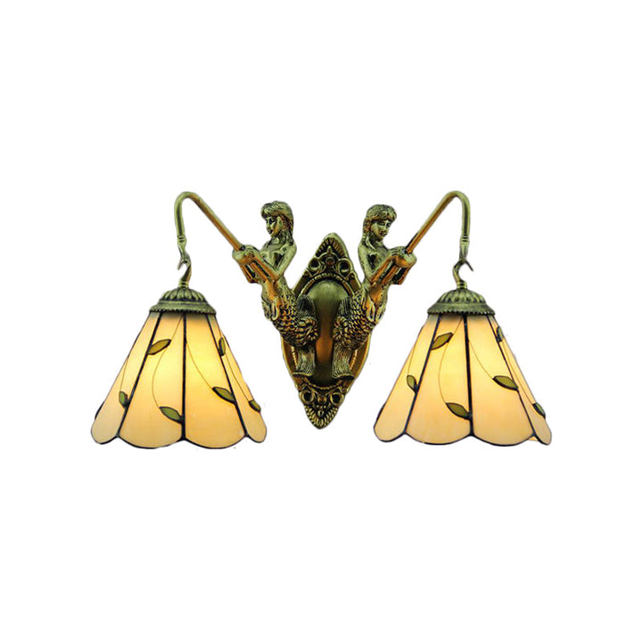 Lisslune | Blade Wall Lamp 2 Lights Spotted Glass Rustic Wall Lighting for Bedroom