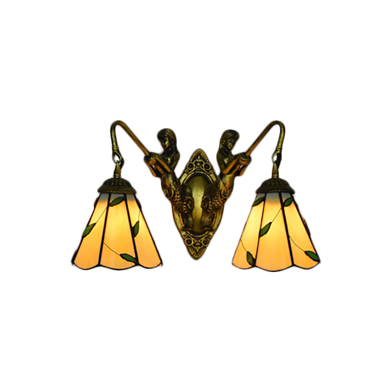 Lisslune | Blade Wall Lamp 2 Lights Spotted Glass Rustic Wall Lighting for Bedroom