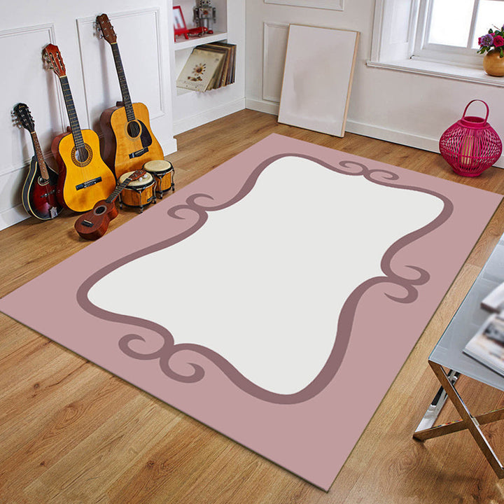Lisslune | Blue and Black Children's Carpet Fairy Tale Whale Ocean Pencil Pattern Carpet Polyester Washable Carpet
