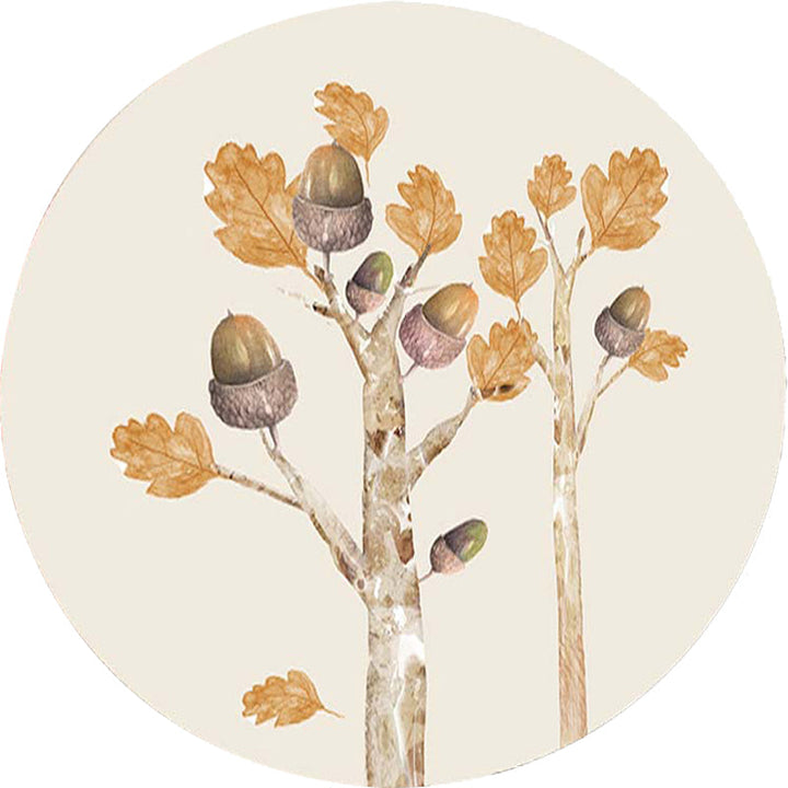 Lisslune | Casual Kids Rug in Ivory Botanical Tree Pattern Rug Polyester Pet-Friendly Rug for the Children's Room