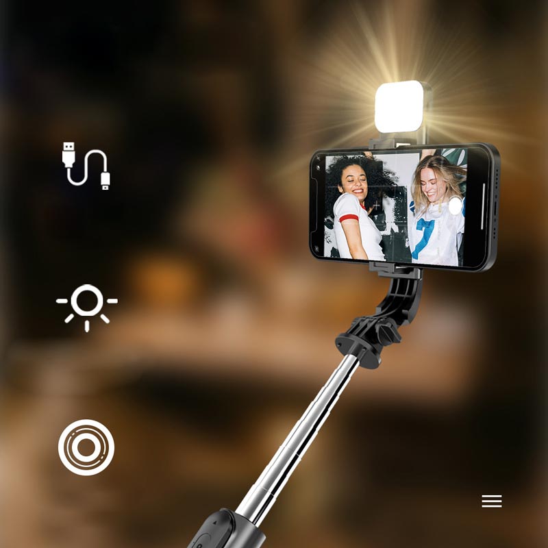 Lisslune | Bluetooth Selfie Stick Tripod with Telephone Stand and Beauty Fill-in Lighting