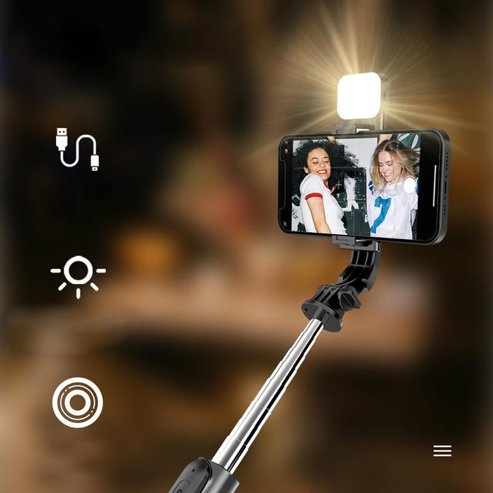 Lisslune | Bluetooth Selfie Stick Tripod with Telephone Stand and Beauty Fill-in Lighting