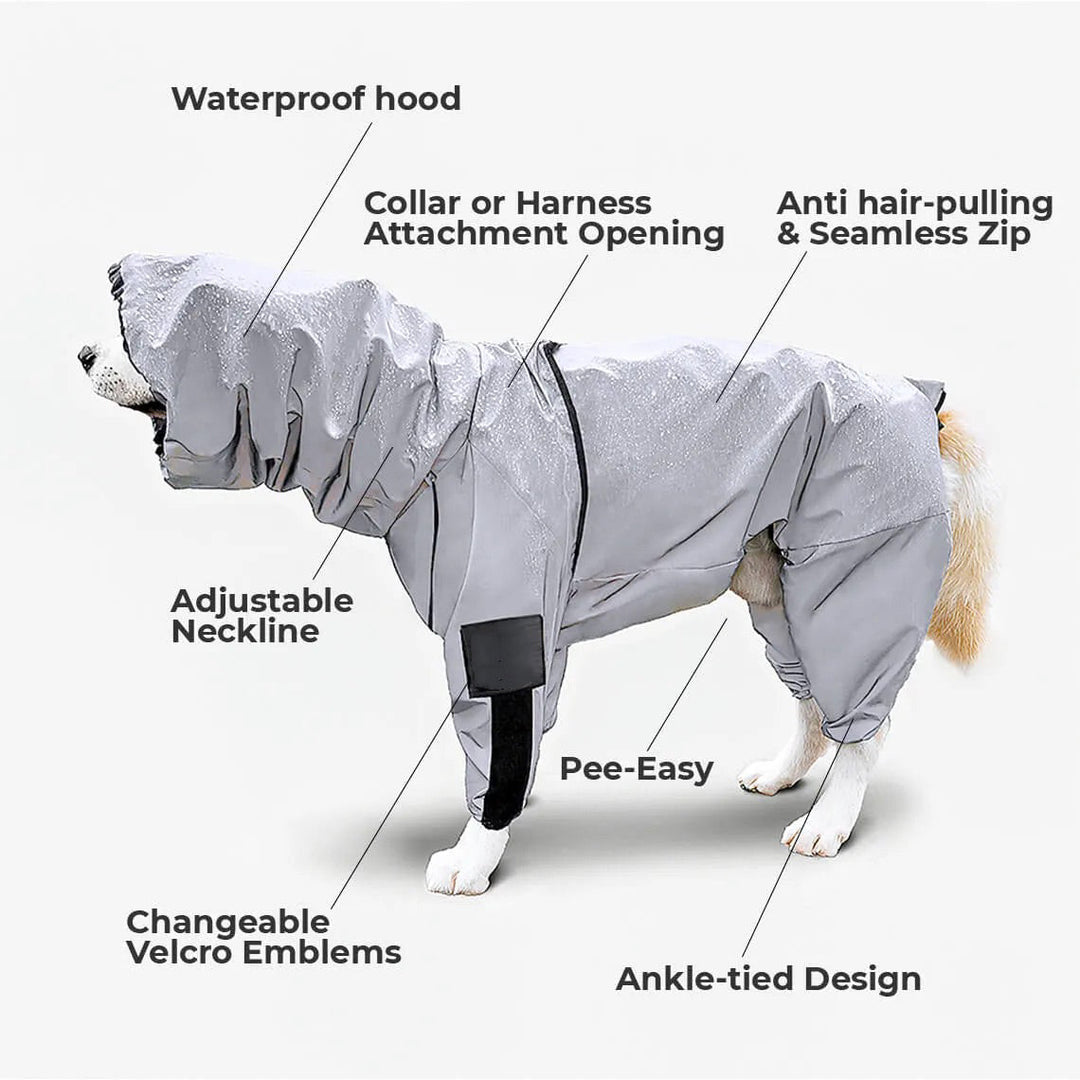 Lisslune | Reflective All-weather Waterproof Dog Rain Coat