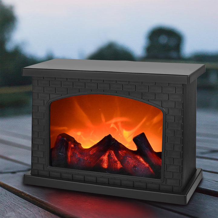 Lisslune | Cozy rectangular fireplace lantern stove lamp - Realistic simulation flame lights