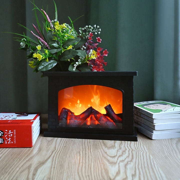 Lisslune | Cozy rectangular fireplace lantern stove lamp - Realistic simulation flame lights