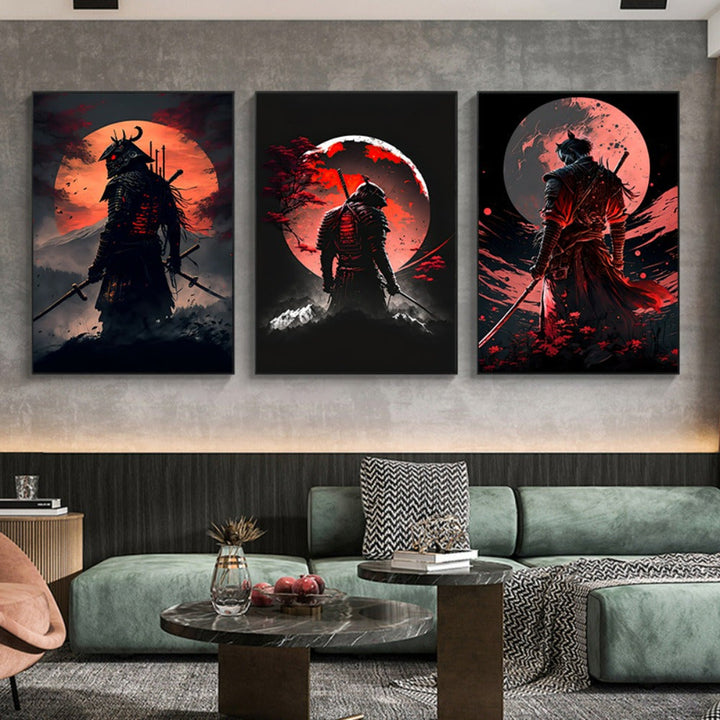 Lisslune | BlossomBlade - Samurai Canvas Art with Cherry Blossoms