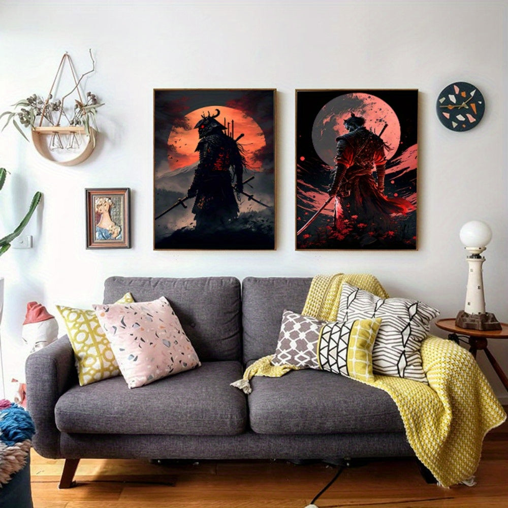 Lisslune | BlossomBlade - Samurai Canvas Art with Cherry Blossoms